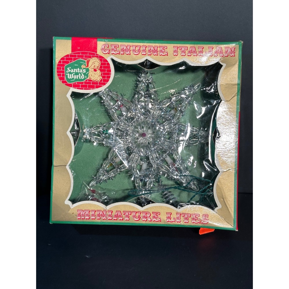 Vintage Kurt S Adler Santa's World Italian Star Christmas Tree Topper Lighted